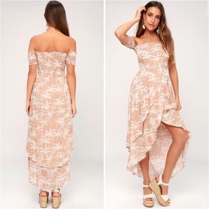 LUCY LOVE - TROPICAL OFF-THE-SHOULDER MIDI DRESS